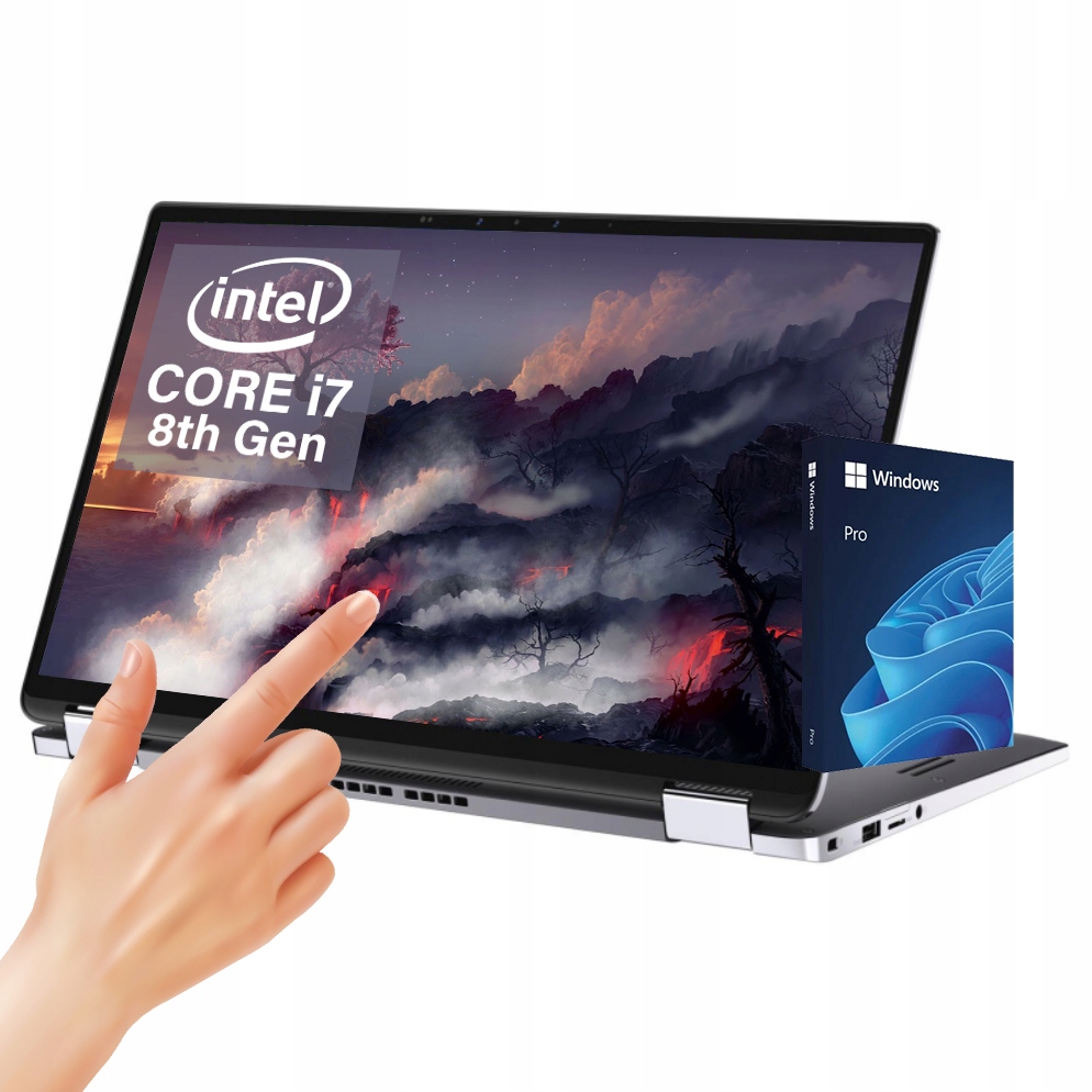 Laptop hybrydowy z obracanym ekranem dotykowym Dell i7 QUAD SSD Aluminium