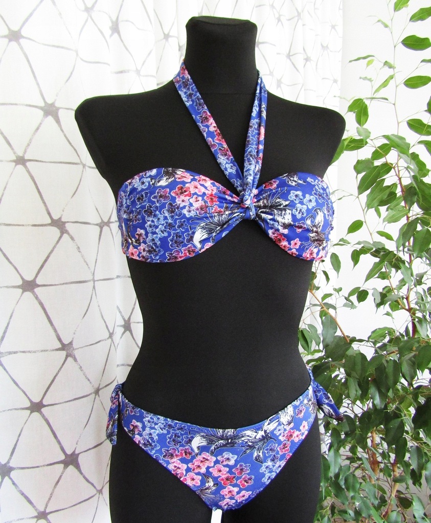 H&M strój kąpielowy bikini kwiaty XS/S 70B