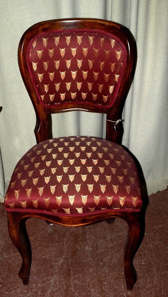 krzesło secesyjne czerwone obicie piękne