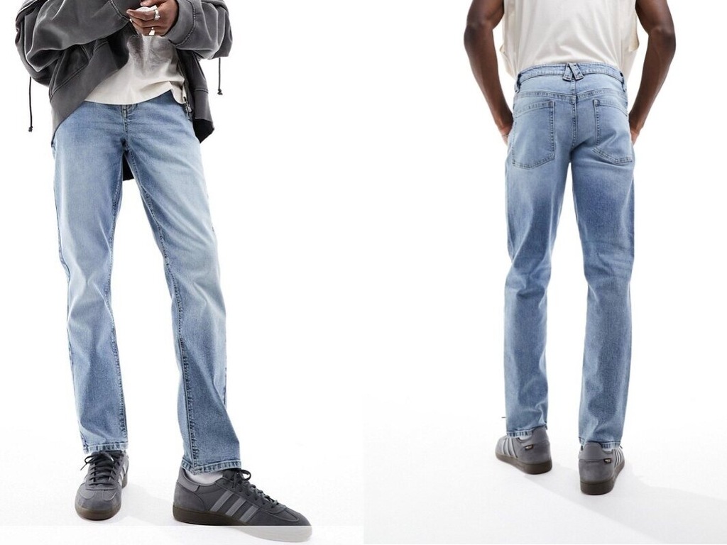 LUX Jasnoniebieskie dopasowane jeansy w stylu lat 2000. 34/38