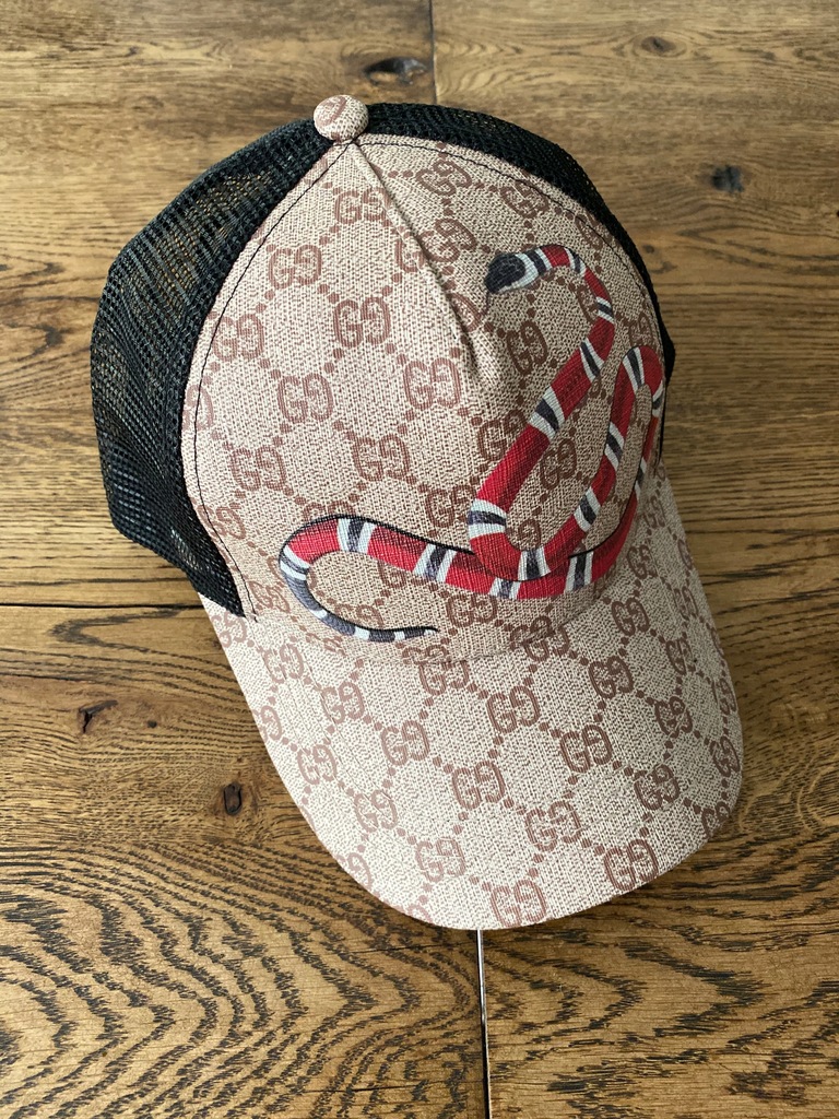 GUCCI CZAPKA Z DASZKIEM BEJSBOLÓWKA LOGO WĄŻ