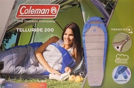 Coleman TELLURIDE 200 śpiwór typu MUMIA 208CM 1,5k