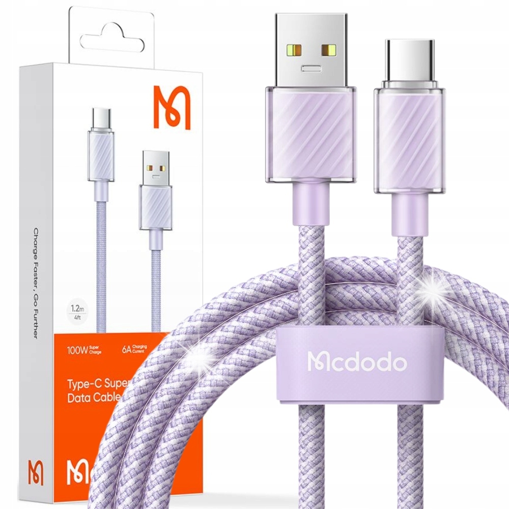Kabel USB-A do USB-C Mcdodo CA-3655, 100W, 2m (fioletowy)