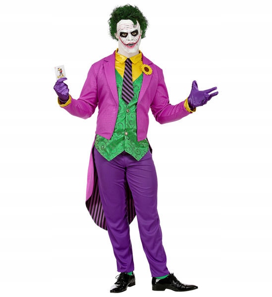 STRÓJ MAD JOKER SZALONY MĘSKI FIOLET HALLOWEEN S