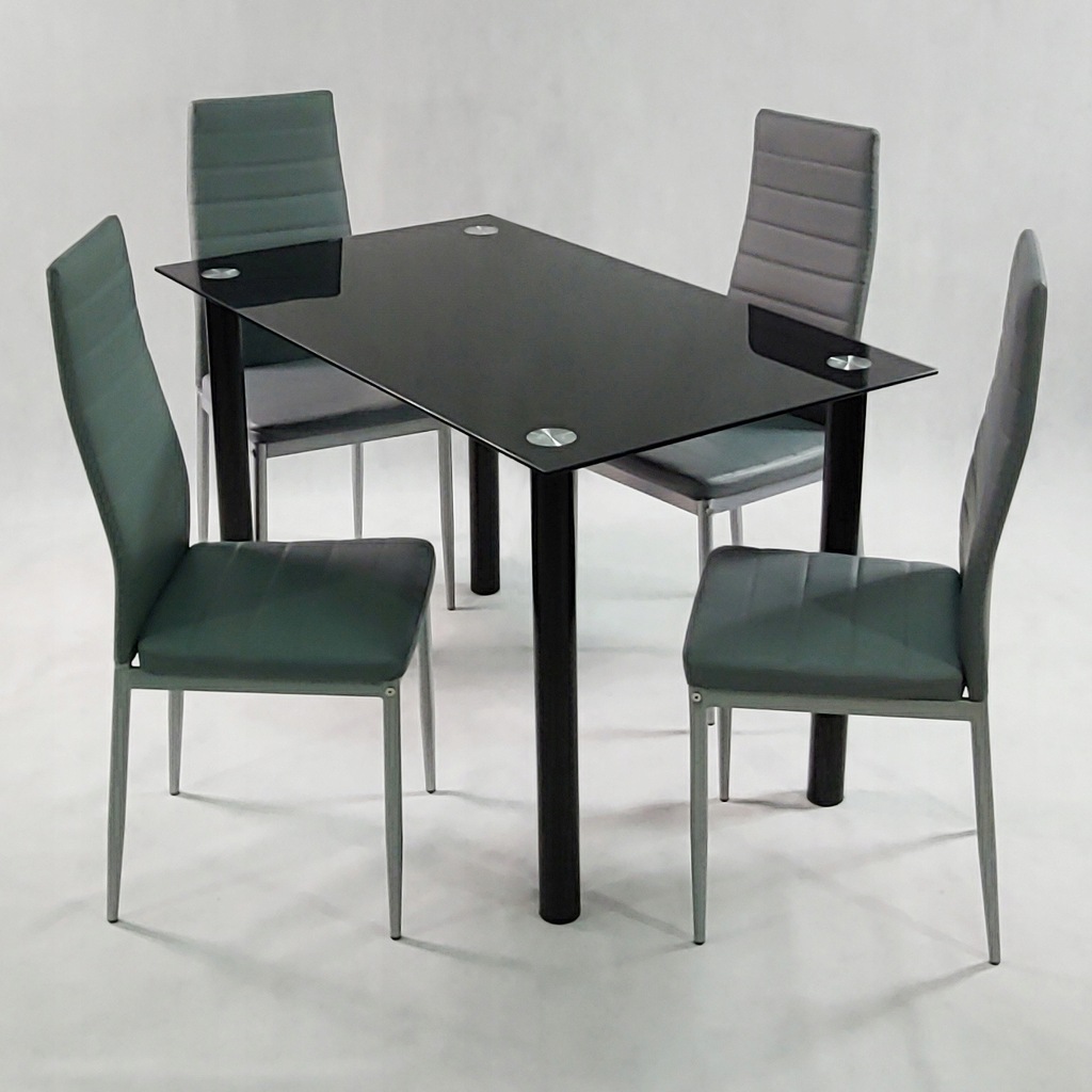 Купить Красивый черный мягкий стол и 4 стула.: отзывы, фото, характеристики в интерне-магазине Aredi.ru