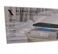 Budzik Cyfrowy 15w wyświetlacz LED + Ładowarka Mocna bezprzewodowa QI