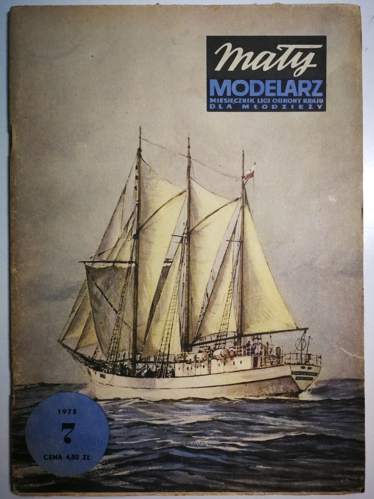 Mały Modelarz 7/1975 statek szkolny Zawisza Czarny