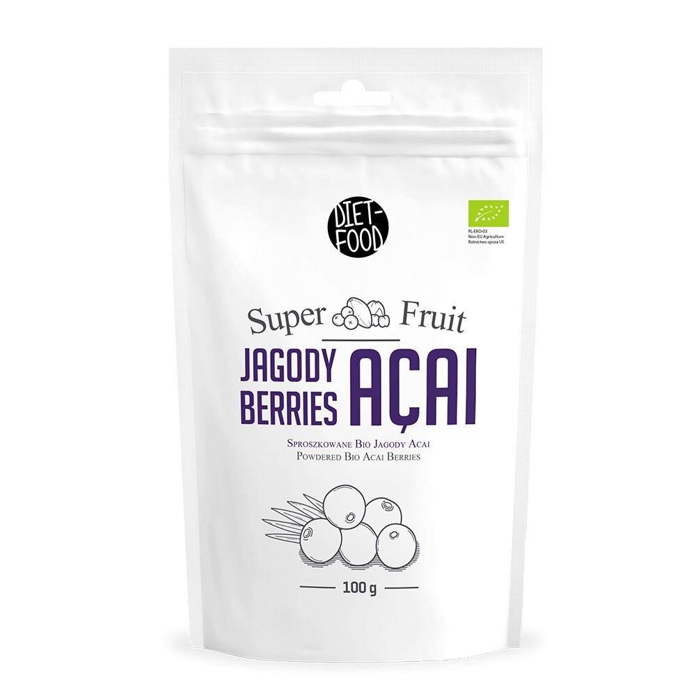 DIET FOOD Sproszkowane jagody acai BIO 100 g