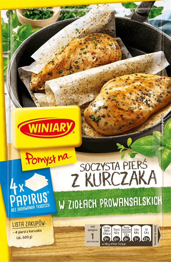 WINIARY POMYSŁ NA PAPIRUS PIERŚ KURC W ZIOŁ PROWAN