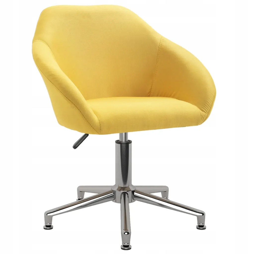 Obrotowe krzesło biurowe, żółte, tapicerowane tkan