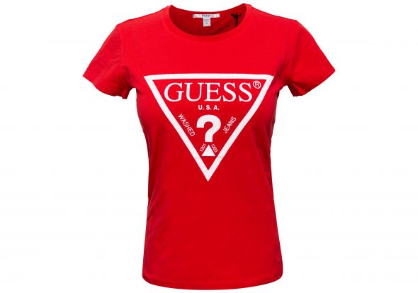 GUESS KOSZULKA T-SHIRT DAMSKI RED r. L