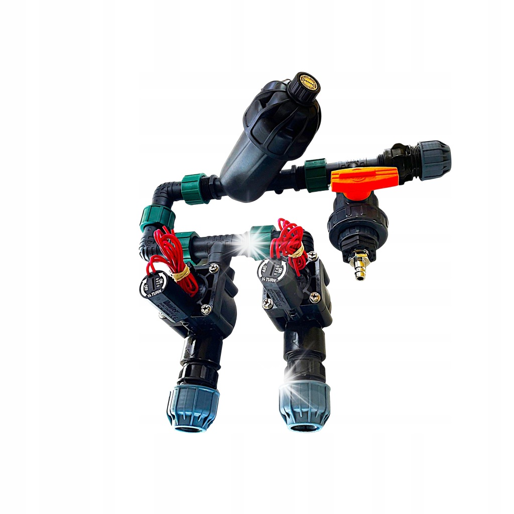 Zestaw Kolektor 2 sekcje na rure PE 25 FILTR system nawadniania autmat