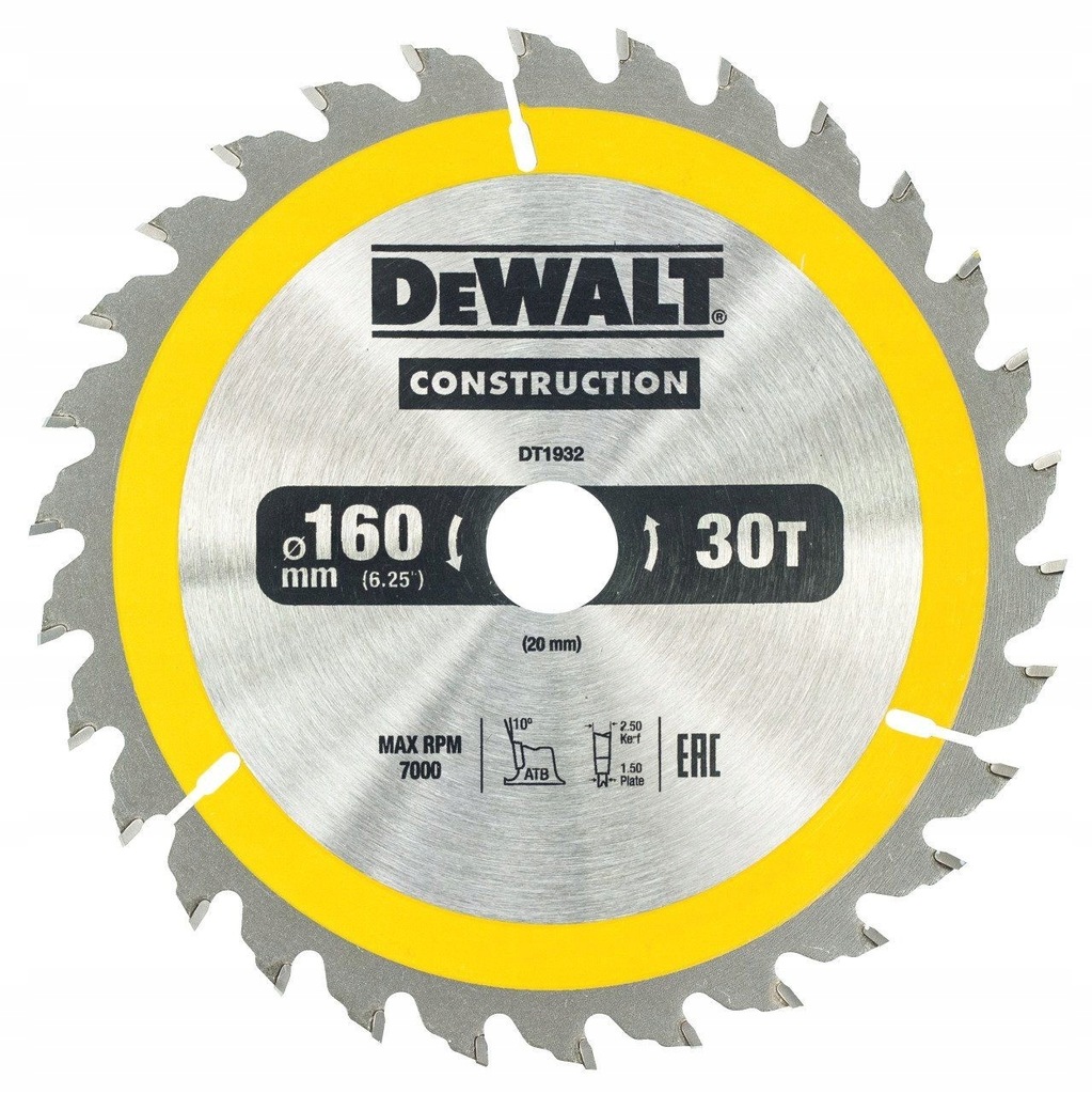 Tarcza do pilarek przenośnych 160mm DT1932 DeWalt