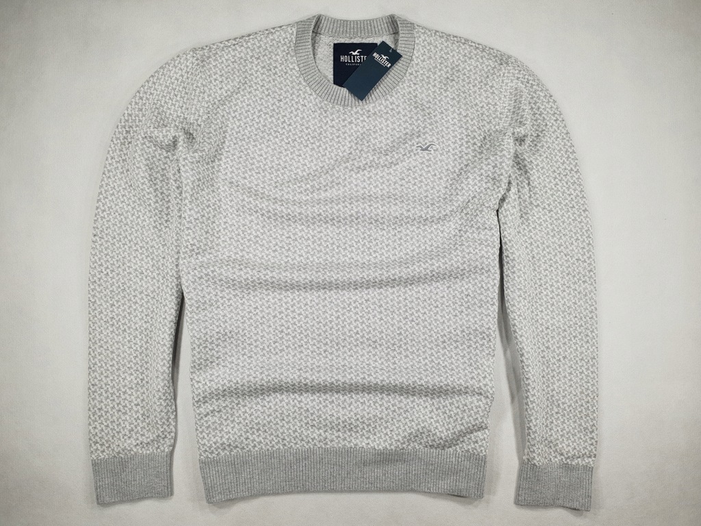 HOLLISTER hol83 szary sweter wzór NOWY M