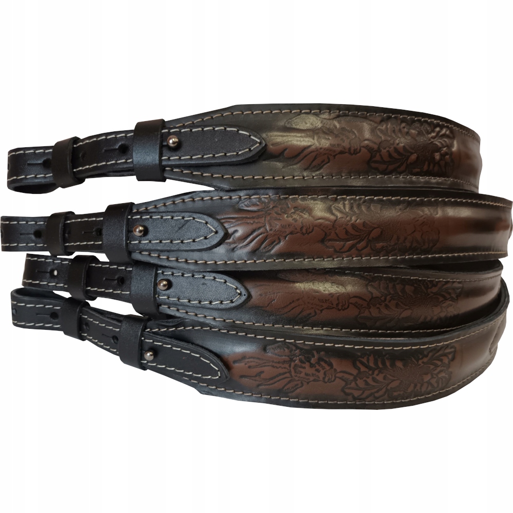 Skórzany pas nośny do broni myśliwskiej Retro