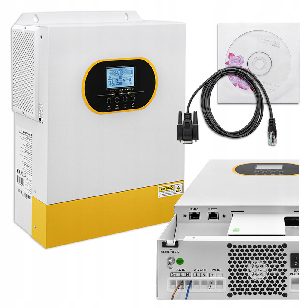 INWERTER SOLARNY HYBRYDOWY OFF-GRID 3.5kVA 3.5kW 100A MPPT LCD BMS SINUS