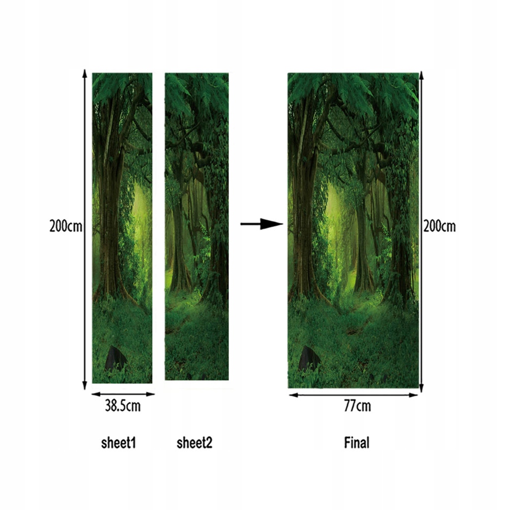 PVC Jungle Decor Door Sticker Renovation Removable