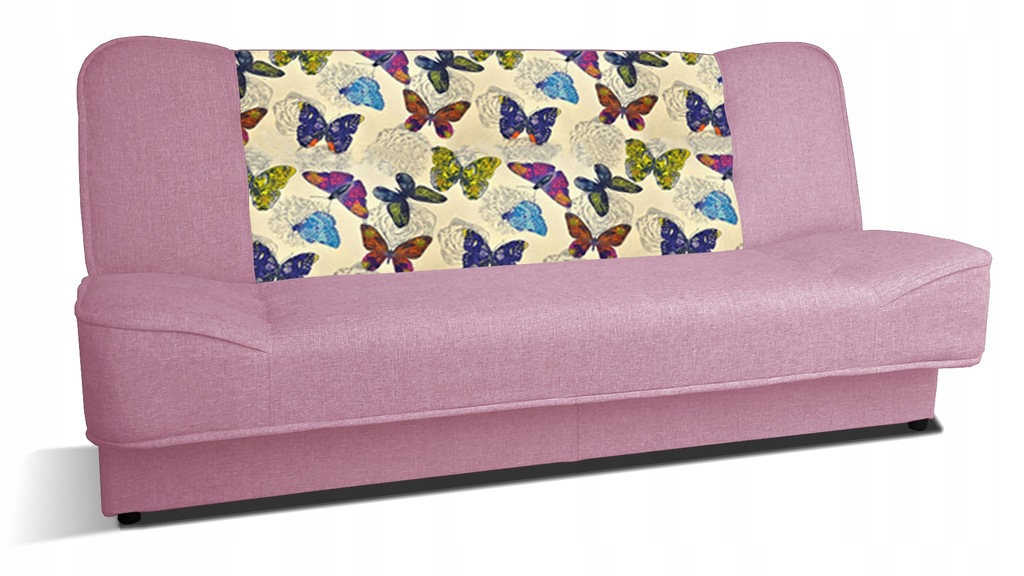 Kanapa WERA wersalka sofa łóżko różowa motyl RIBES