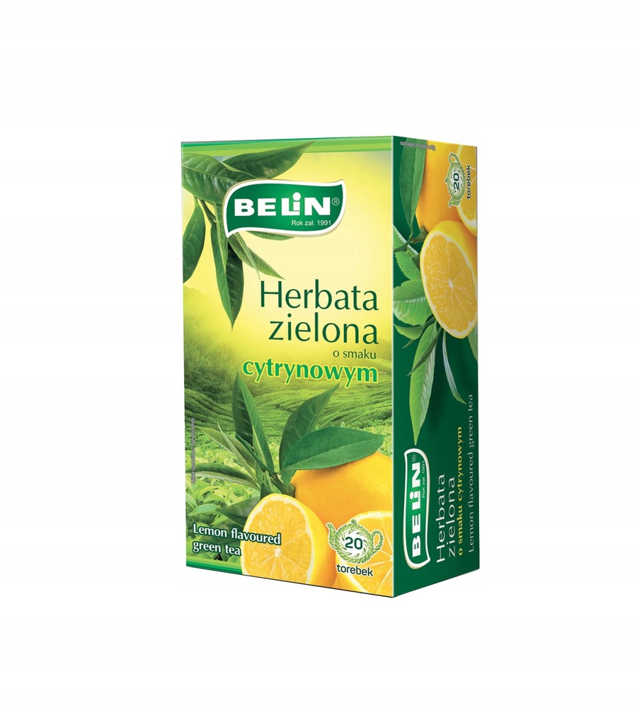 BELIN Herbata zielona cytryna, 20 torebek