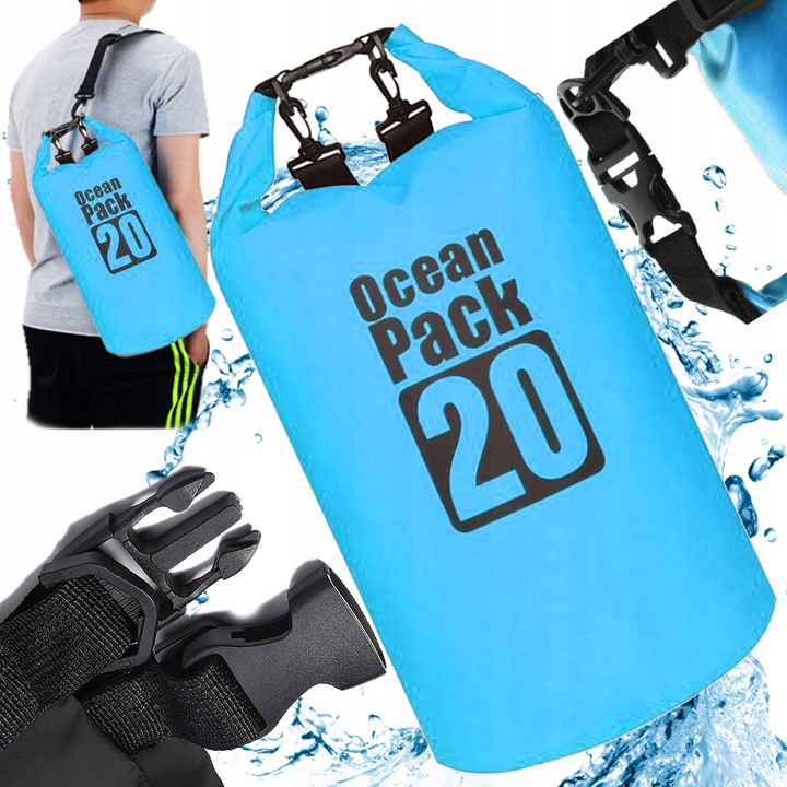 WOREK WODOODPORNY WODOSZCZELNY KAJAK TORBA PLECAK TURYSTYCZNY 20L NIE