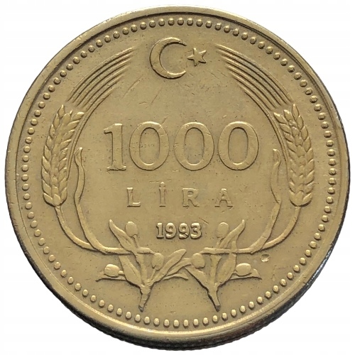66701. Turcja, 1000 lir, 1993r.