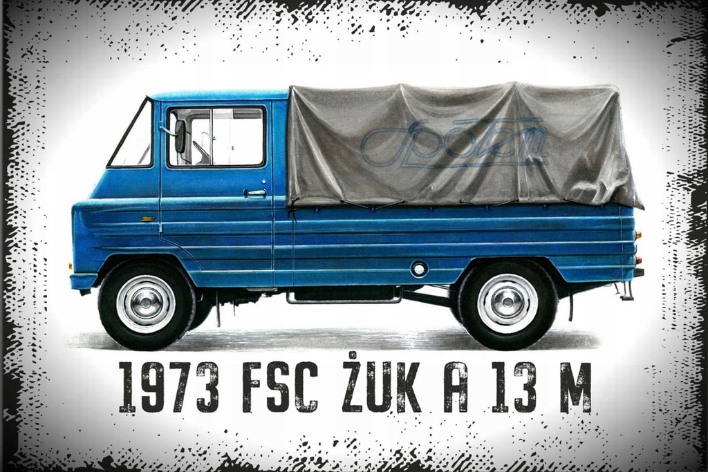 Tablica Ozdobna Blacha 20x30 cm Samochód Dostawczy Żuk R13 M Retro Vintage