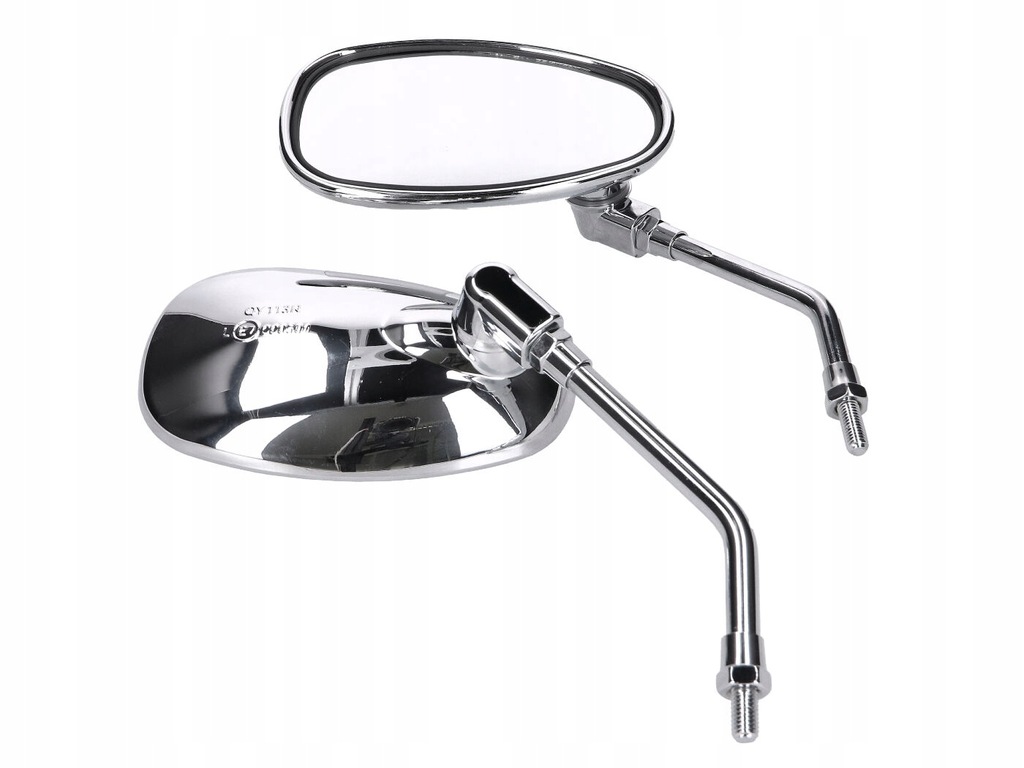 Lusterka M8 chrom owal 101 Octane Chopper Cruiser skuter retro 2 sztuki