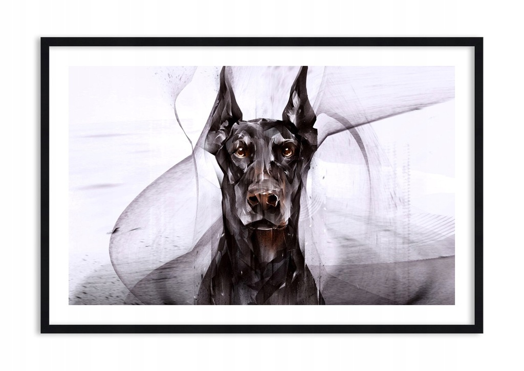 Obraz w ramie pies doberman F1BAA120x80-3999