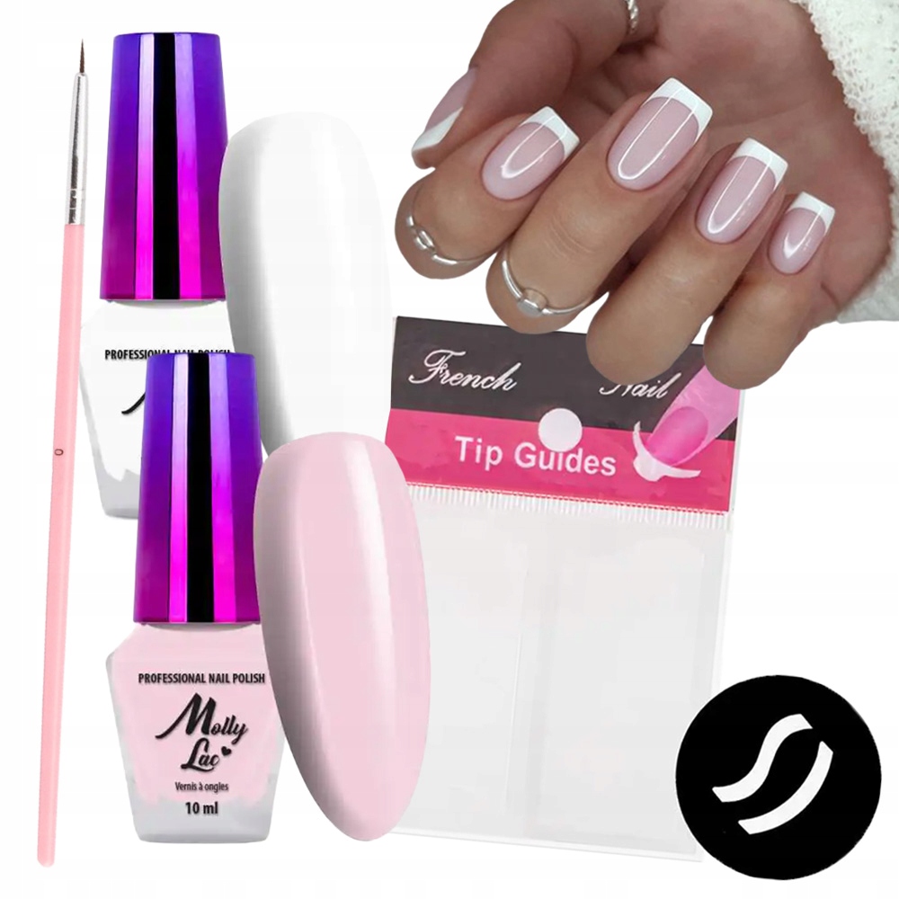Zestaw Lakierów Do Paznokci French Manicure Lakiery Klasyczne Mollylac
