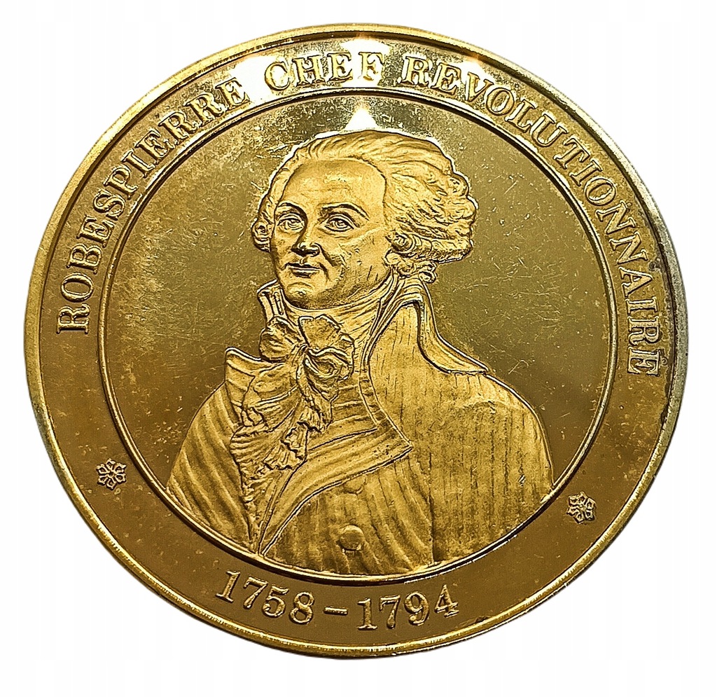 Srebrny medal Robespierre, 38 g, Gold plated