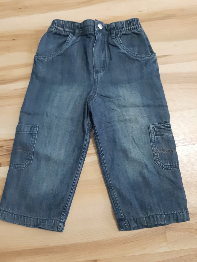Spodnie jeansowe, ocieplane rozmiar 86