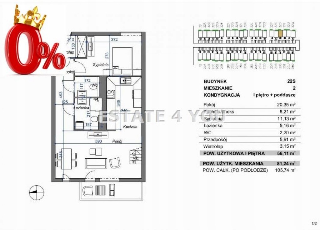 Mieszkanie na sprzedaż Sidzina, Dębniki, 81,24 m²