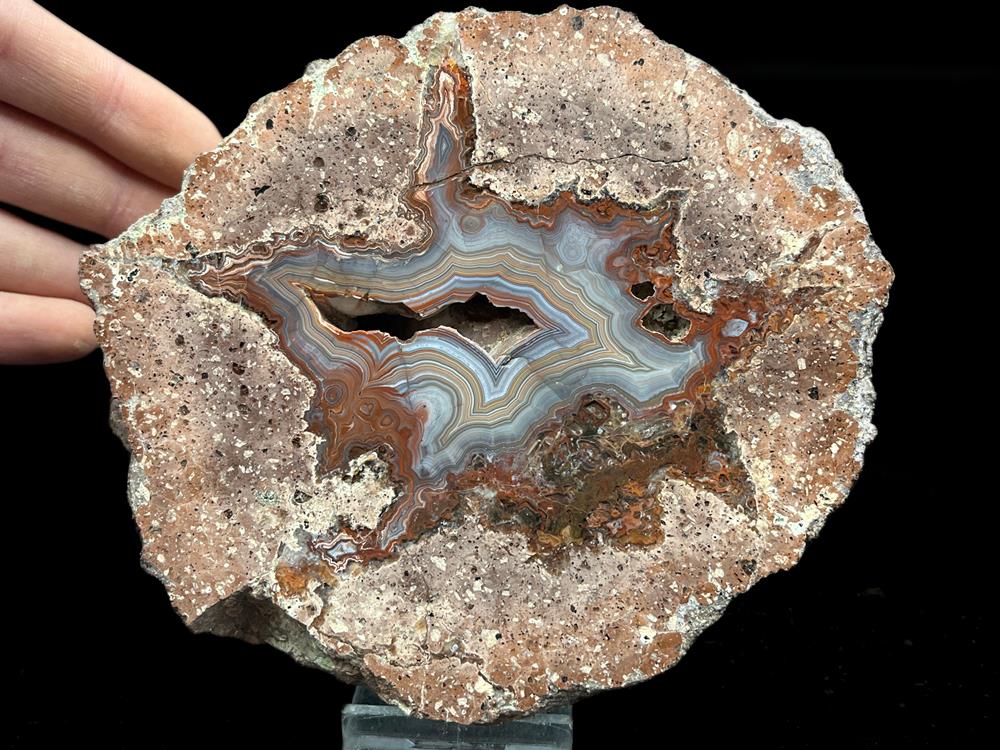 Wielki agat z Nowego Kościoła 14.2cm x 12cm. Polska, Nowy Kościół, minerał.