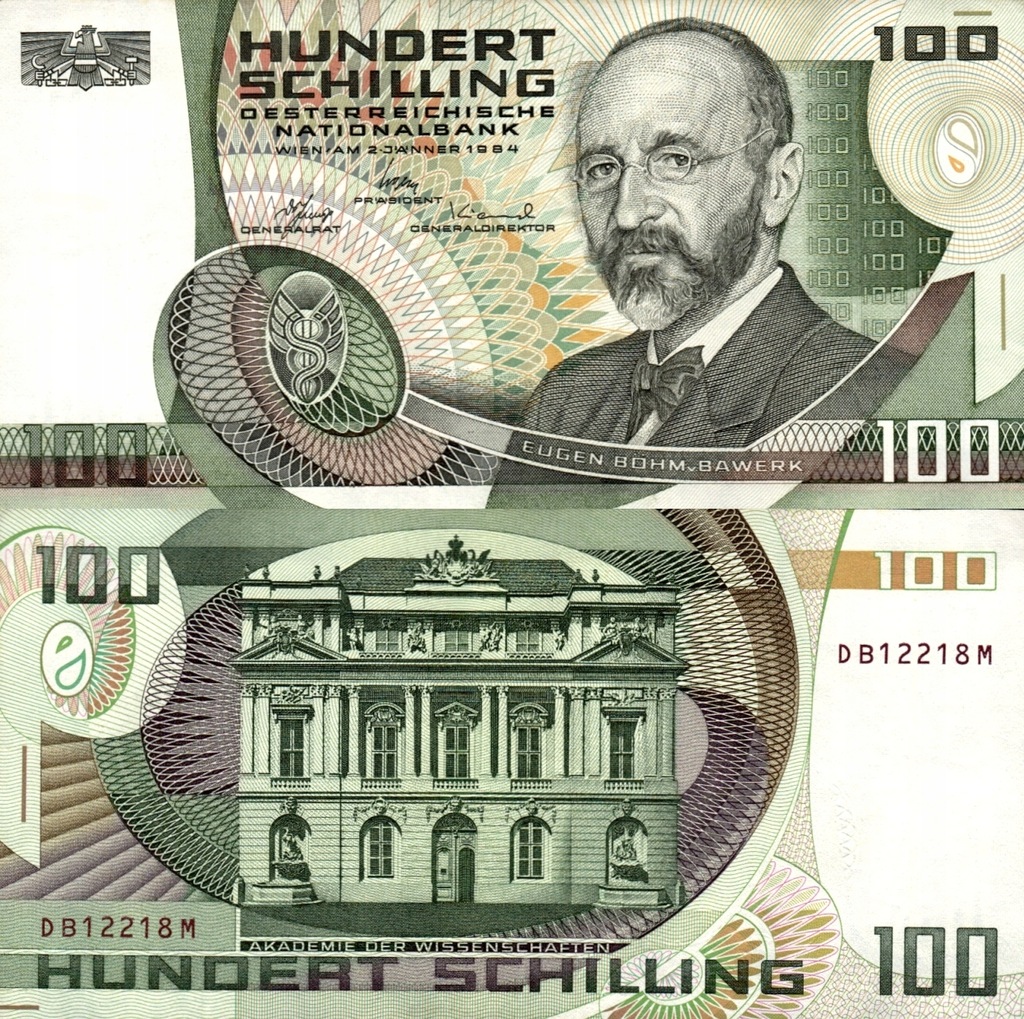 AUSTRIA - 100 SZYLINGÓW - 1984 - P-150 - XF