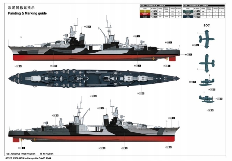 Купить Крейсер USS Indianapolis CA-35 Trumpeter 05327: отзывы, фото, характеристики в интерне-магазине Aredi.ru