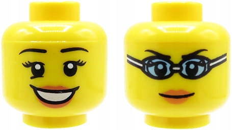 LEGO głowa / główka figurki - kobieta / pływaczka, dwustronna