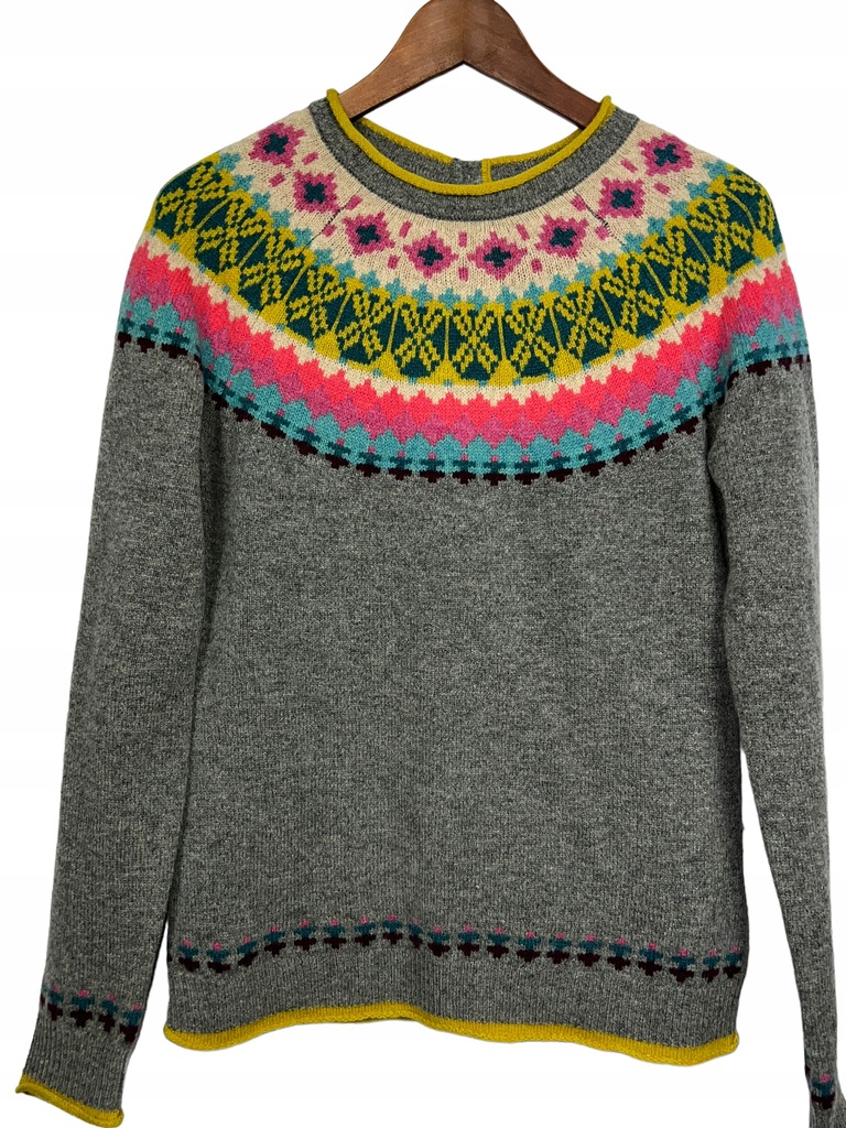 kew 159 WZORZYSTY Damski SWETER MERINO WOOL M 12880621949