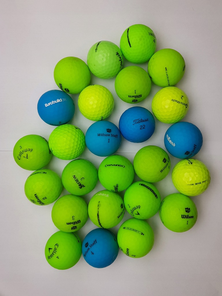 Piłki używane zielone/niebieskie mix Wilson i inne marki 25 szt. AB