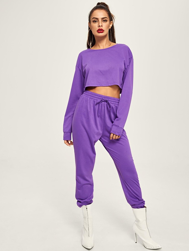 KC02109 *SHEIN DRESOWY KOMPLET BLUZA SPODNIE DRESOWE L