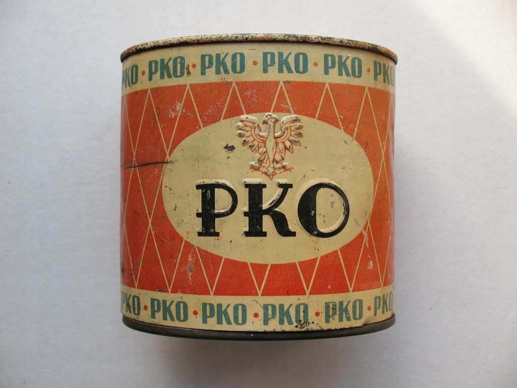 BANK PKO stara BLASZANA SKARBONKA PRL