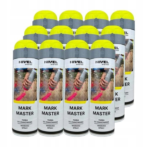 Farba geodezyjna Nivel System, żółty 500 ml - KARTON 12 SZT.