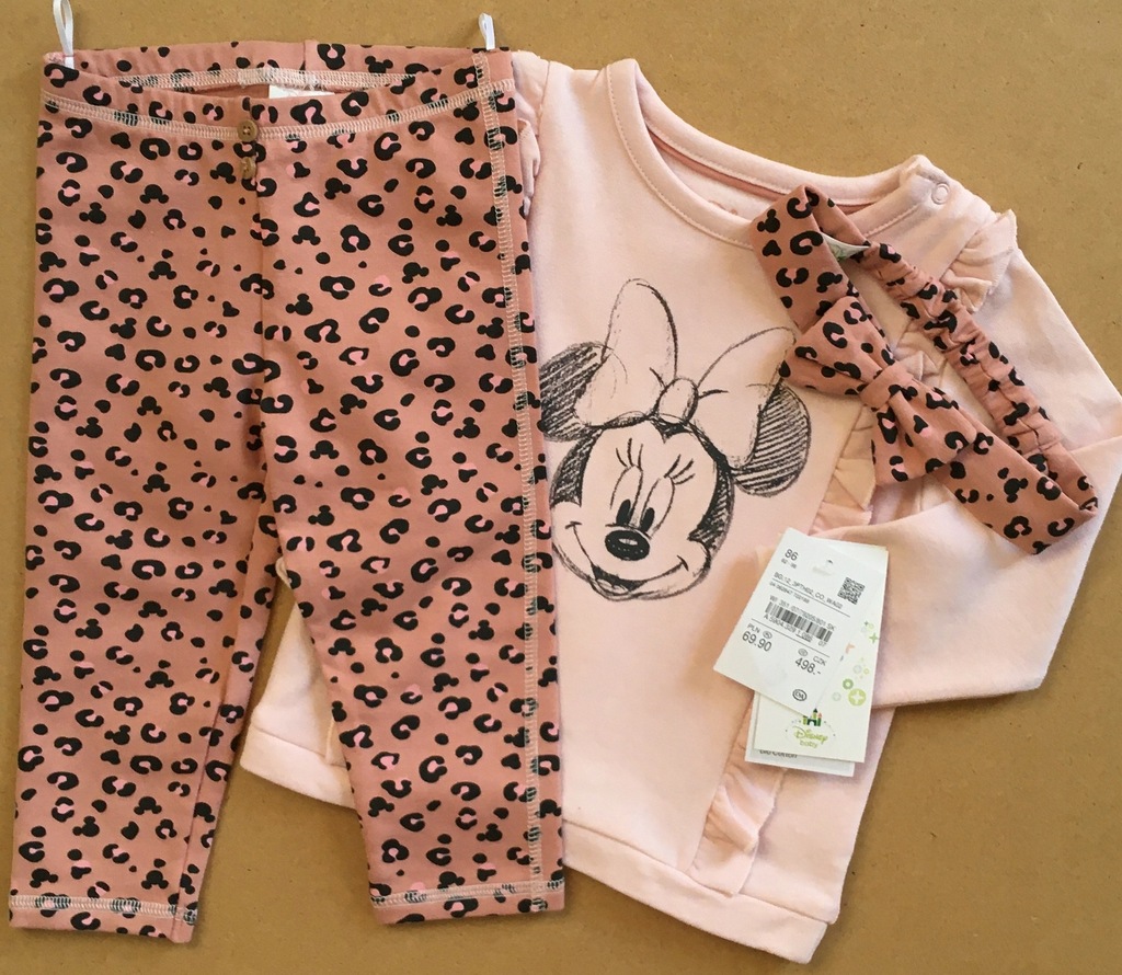 C&A MINNIE bluza legginsy opaska 86 12-18m