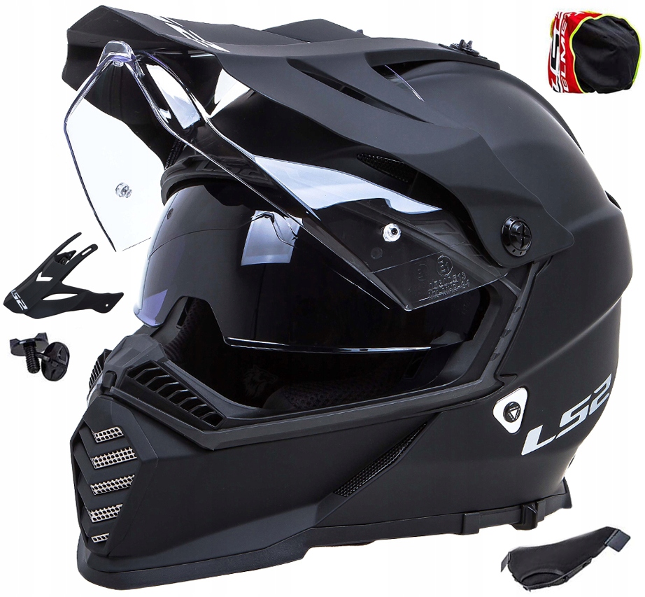 KASK MOTOCYKLOWY ENDURO CROSS LS2 PIONEER CZARNY S