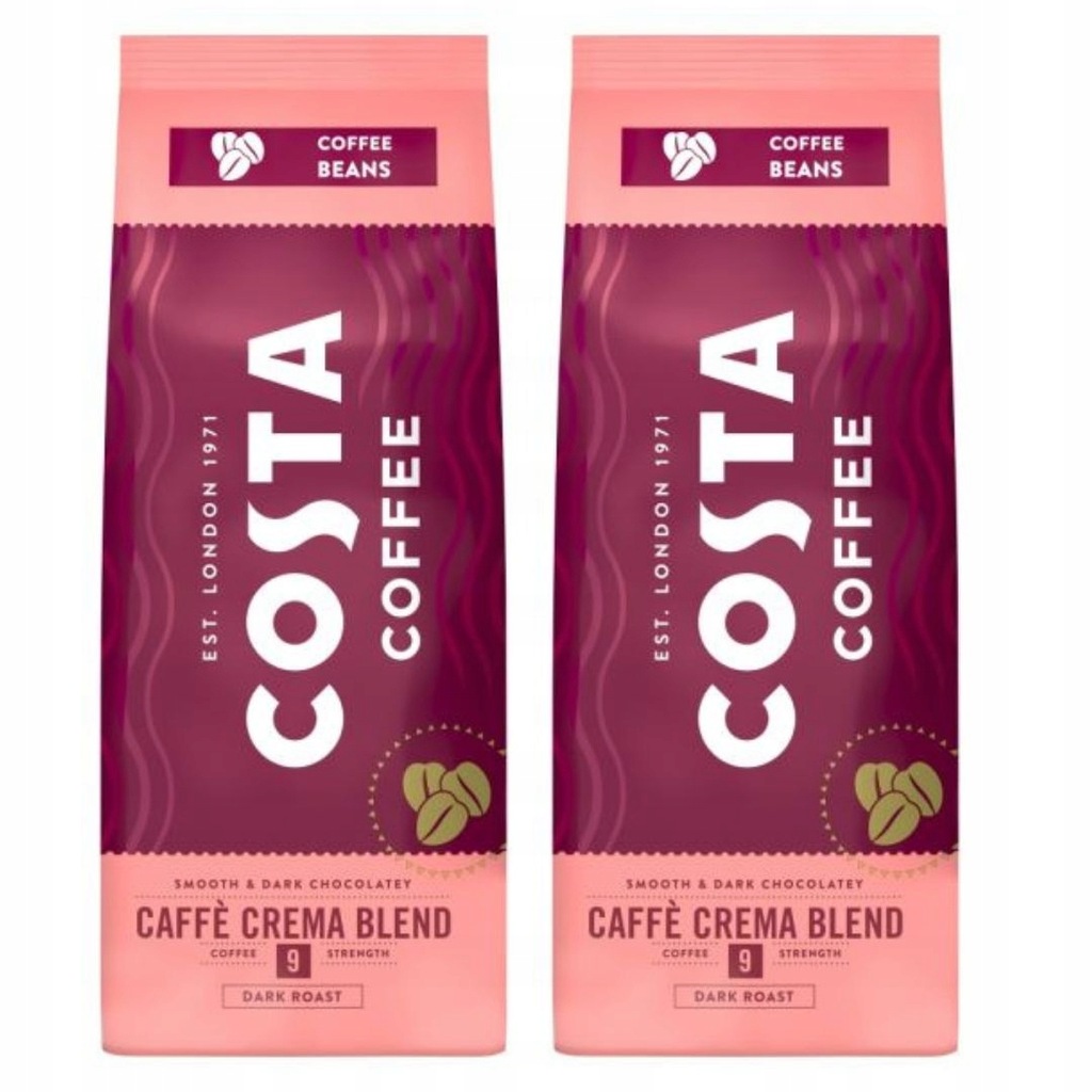 Costa Coffee CREMA Blend Kawa Ziarnista 500g x2op.