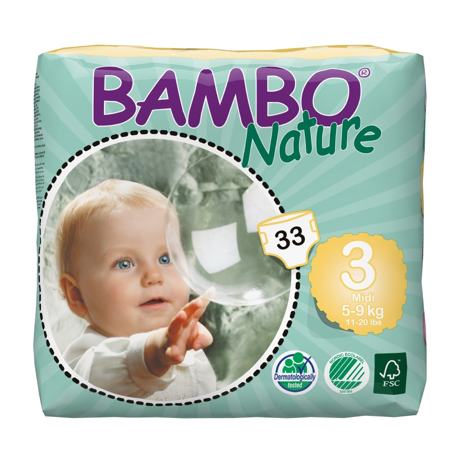 Bambo Nature pieluszki r.3 MIDI 5-9kg 198szt