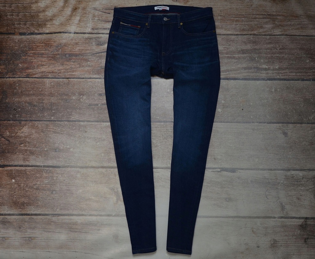 TOMMY HILFIGER AUSTIN SLIM TAPERED ORYGINALNE SPODNIE PREMIUM JEANS 33 34
