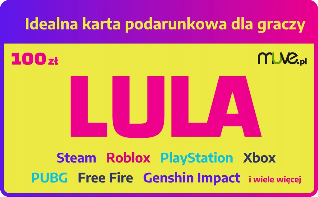 Karta podarunkowa Lula 100 PLN
