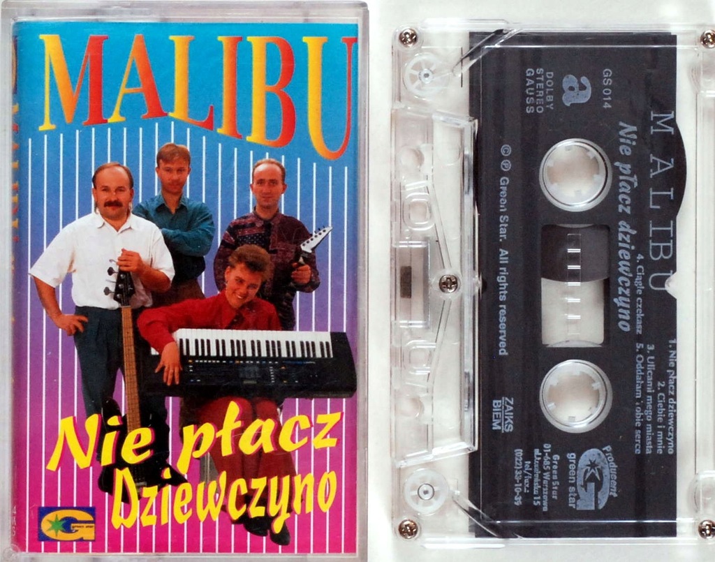 Malibu - Nie Płacz Dziewczyno (kaseta) s.BDB