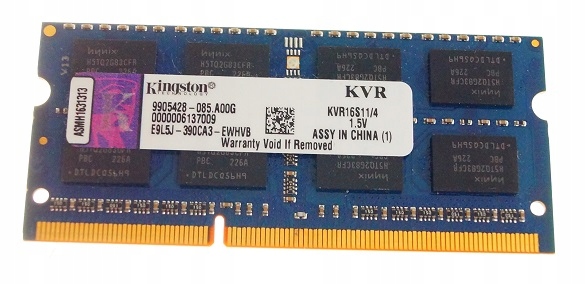 ORG PAMIĘĆ RAM KINGSTON 4GB KVR16S11/4 100%OK