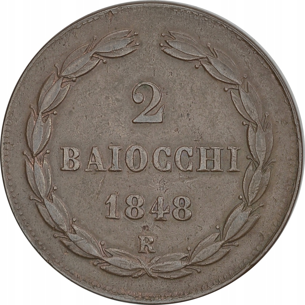 4.fu.PAPIESTWO, PIUS IX, 2 BAIOCCHI 1848/ III R